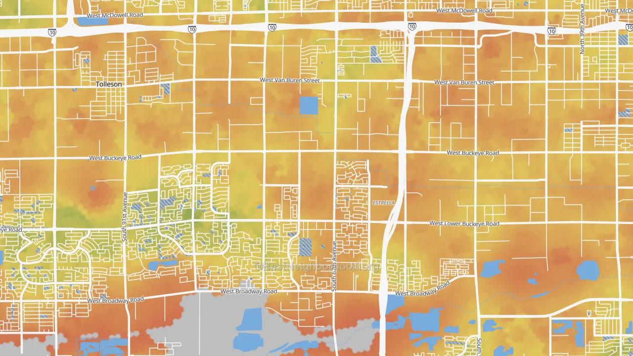 Bike Grade map of 85043, AZ
