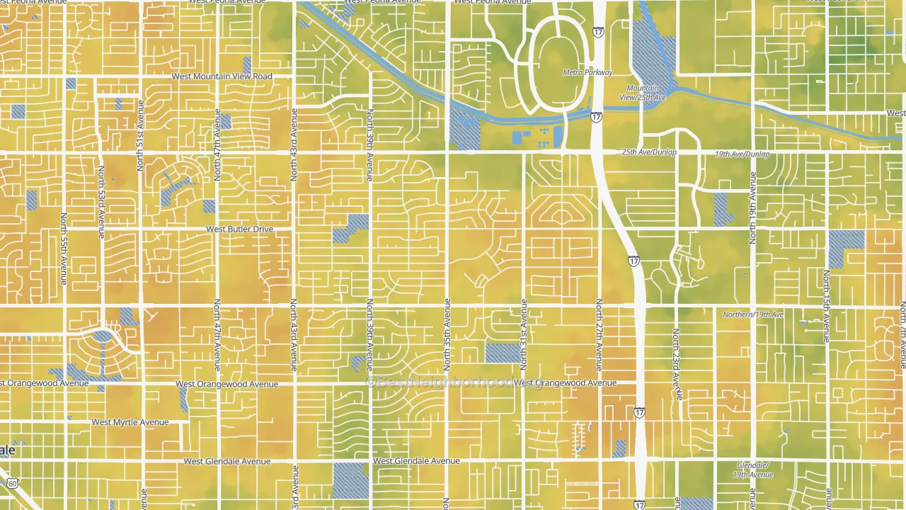 Bike Grade map of 85051, AZ
