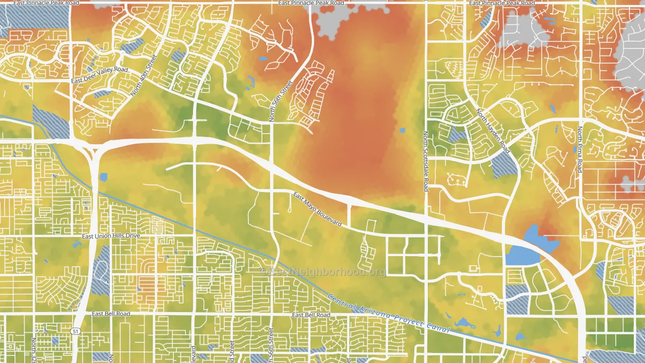 Bike Grade map of 85054, AZ