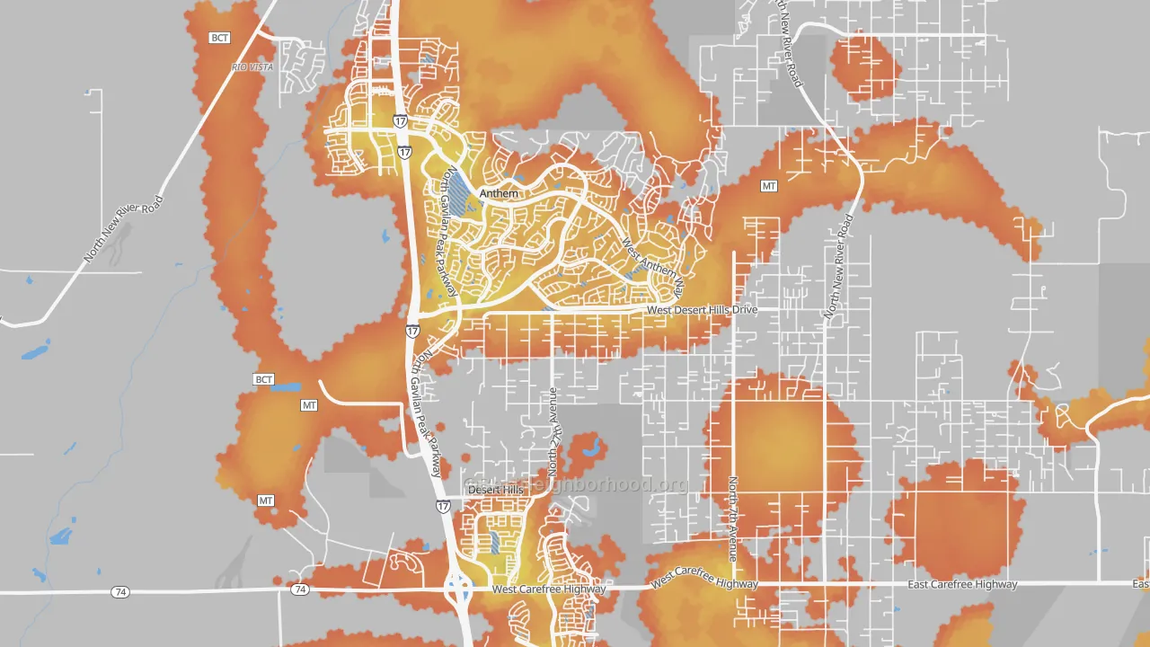 Bike Grade map of 85086, AZ