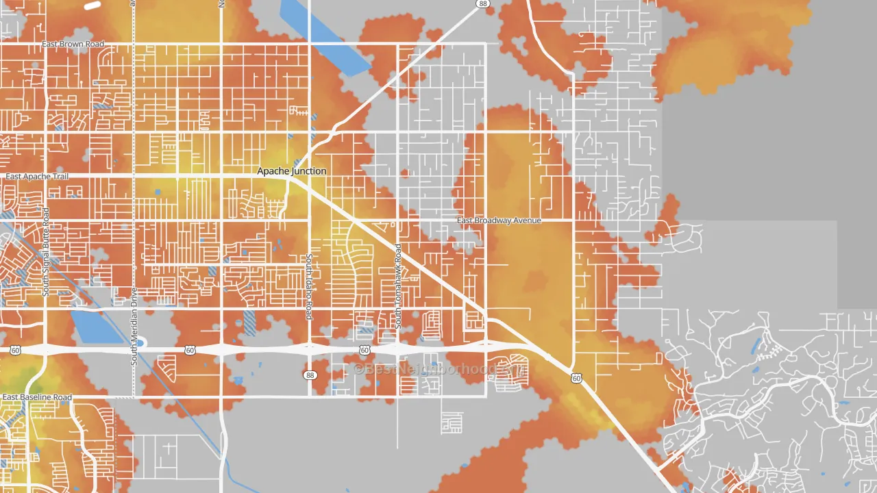 Bike Grade map of 85119, AZ