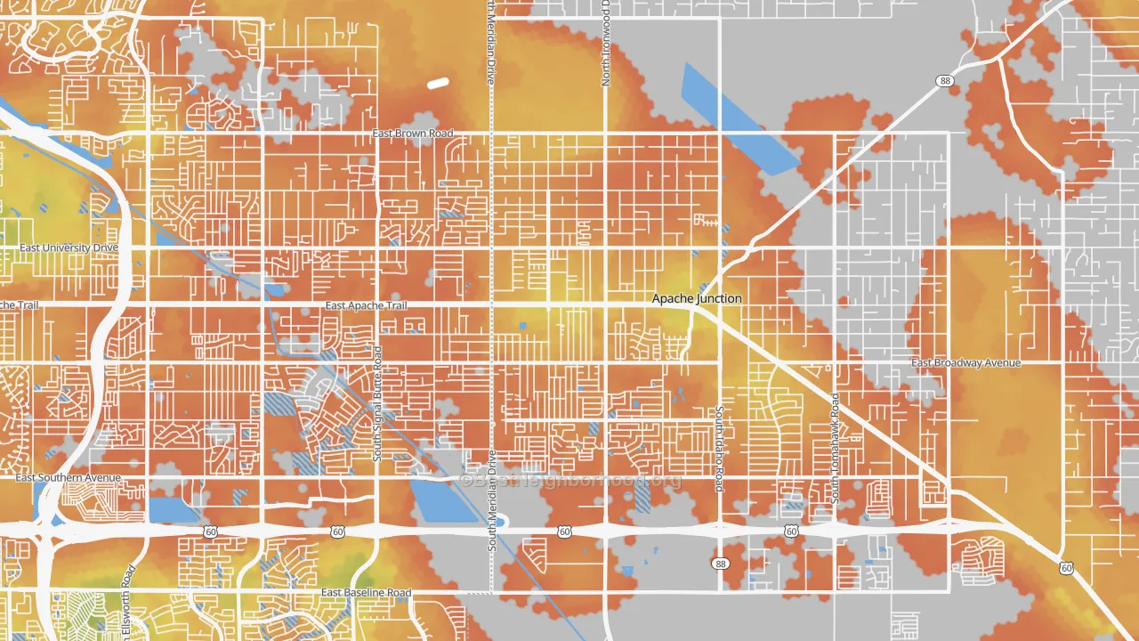 Bike Grade map of 85120, AZ