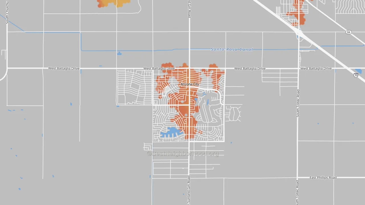 Bike Grade map of 85123, AZ