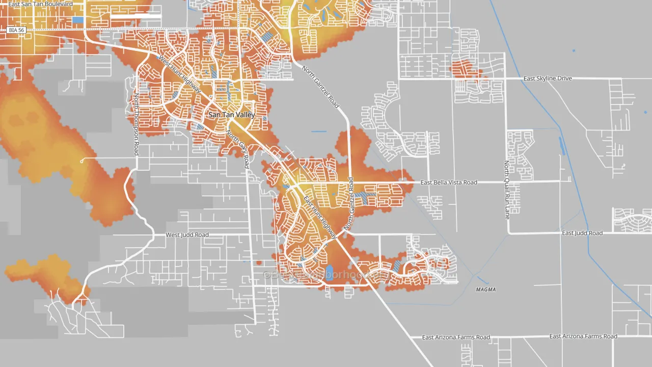 Bike Grade map of 85143, AZ
