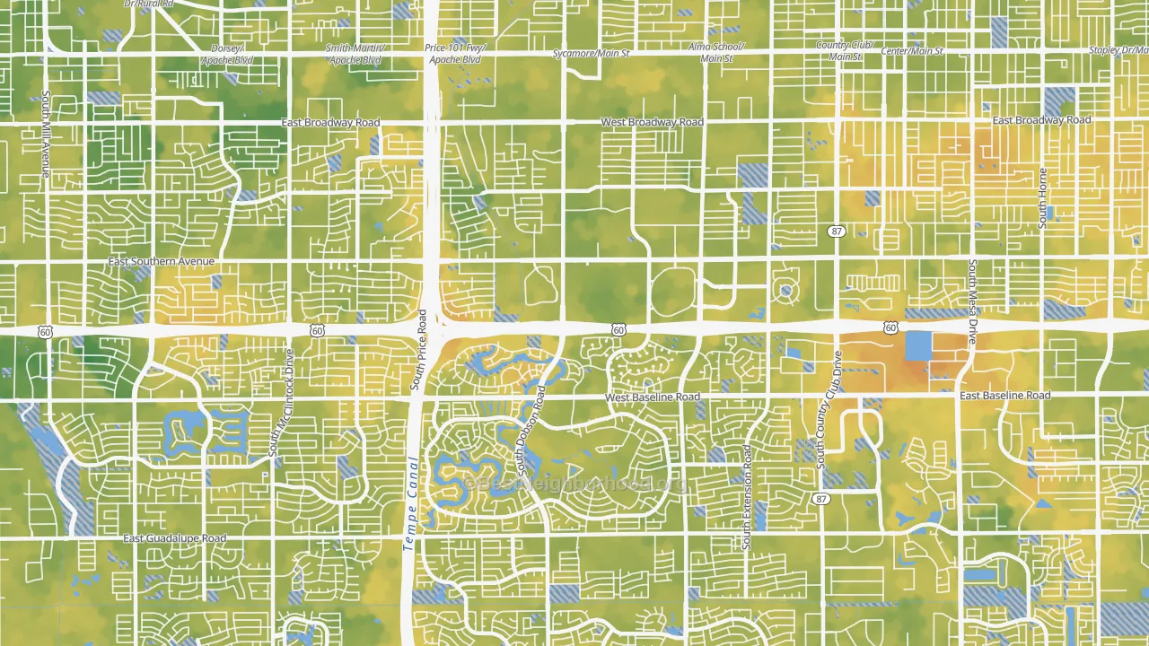 Bike Grade map of 85202, AZ