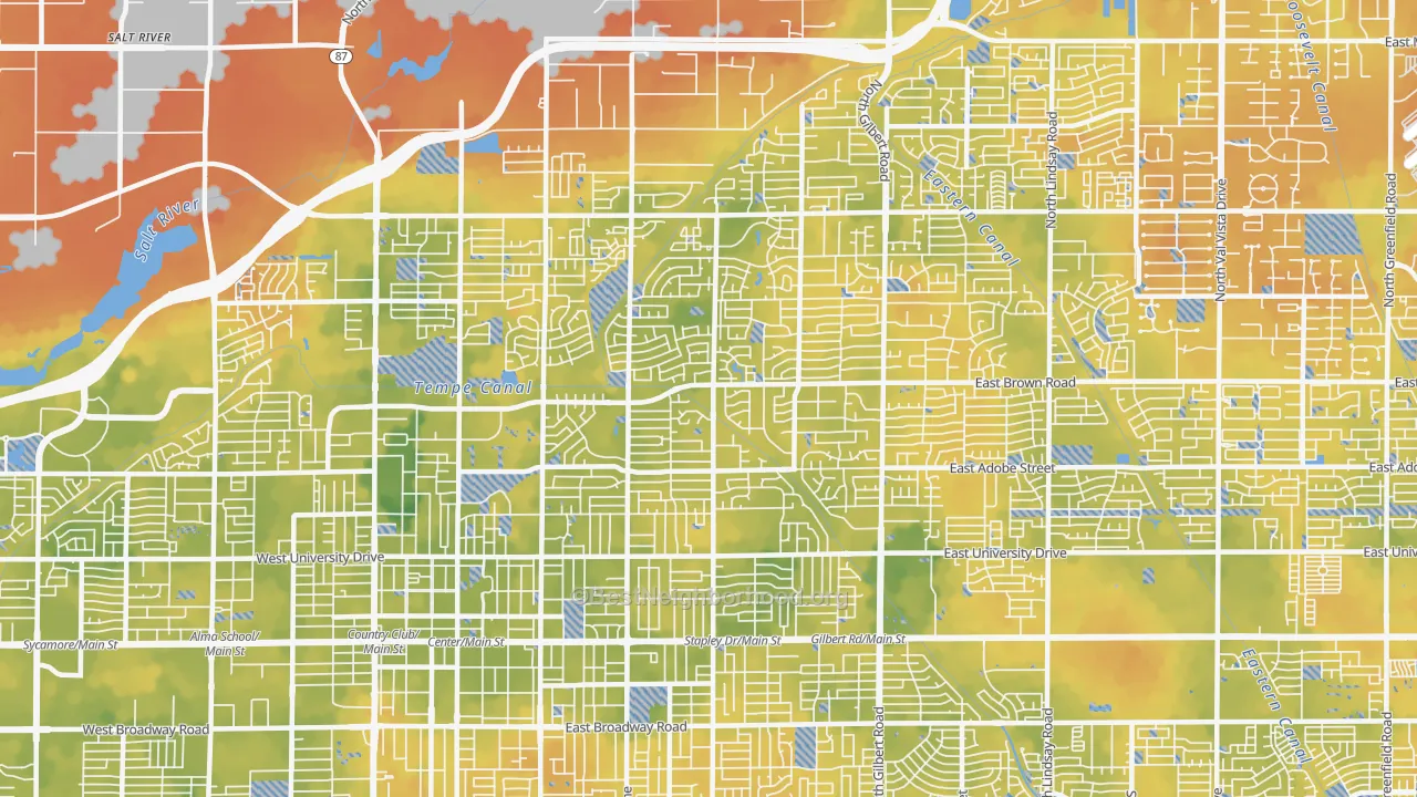 Bike Grade map of 85203, AZ