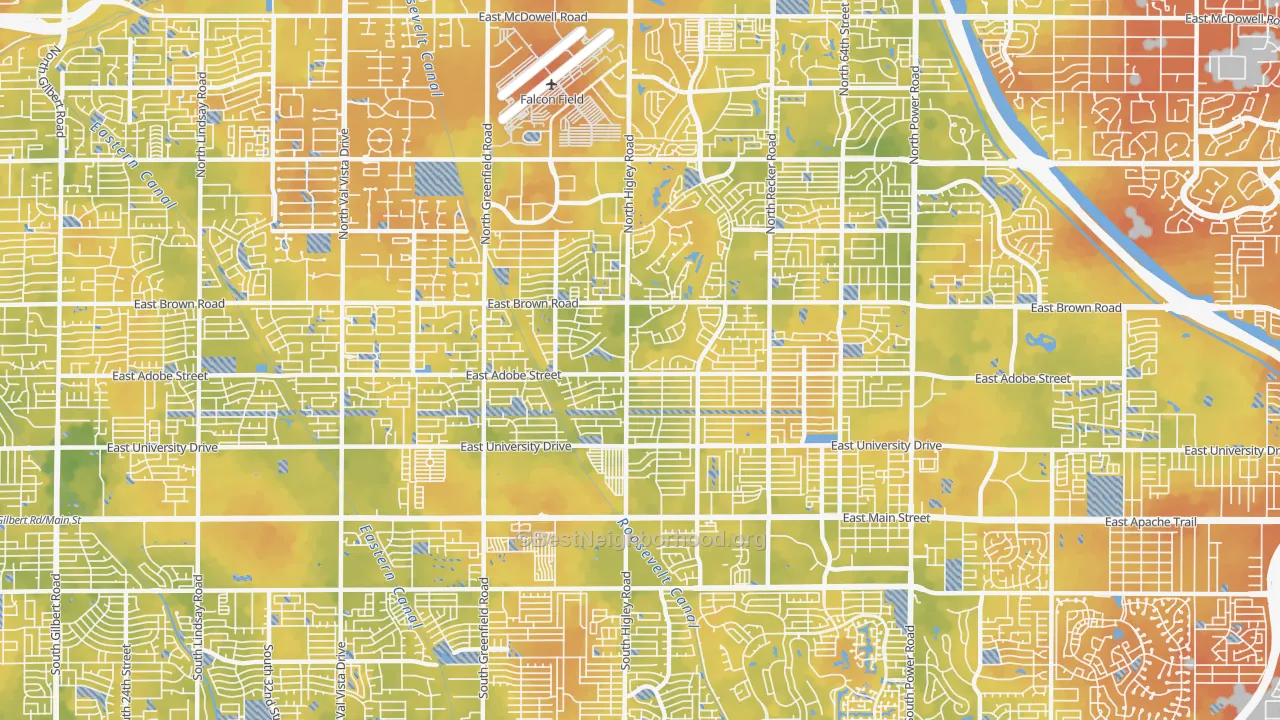 Bike Grade map of 85205, AZ