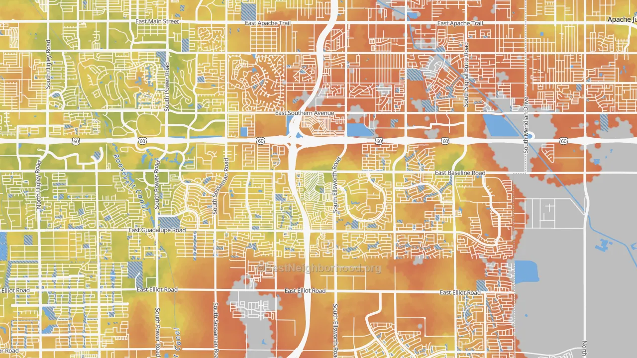 Bike Grade map of 85209, AZ