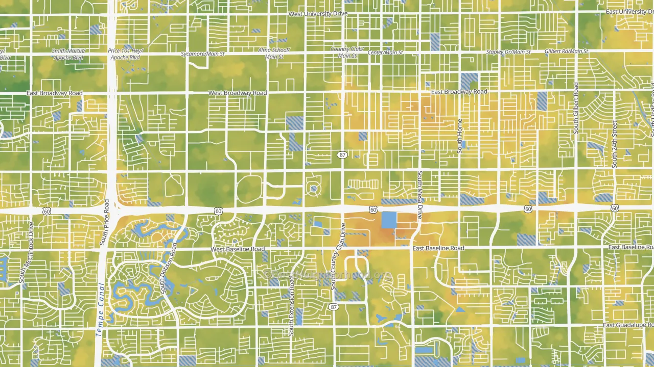 Bike Grade map of 85210, AZ
