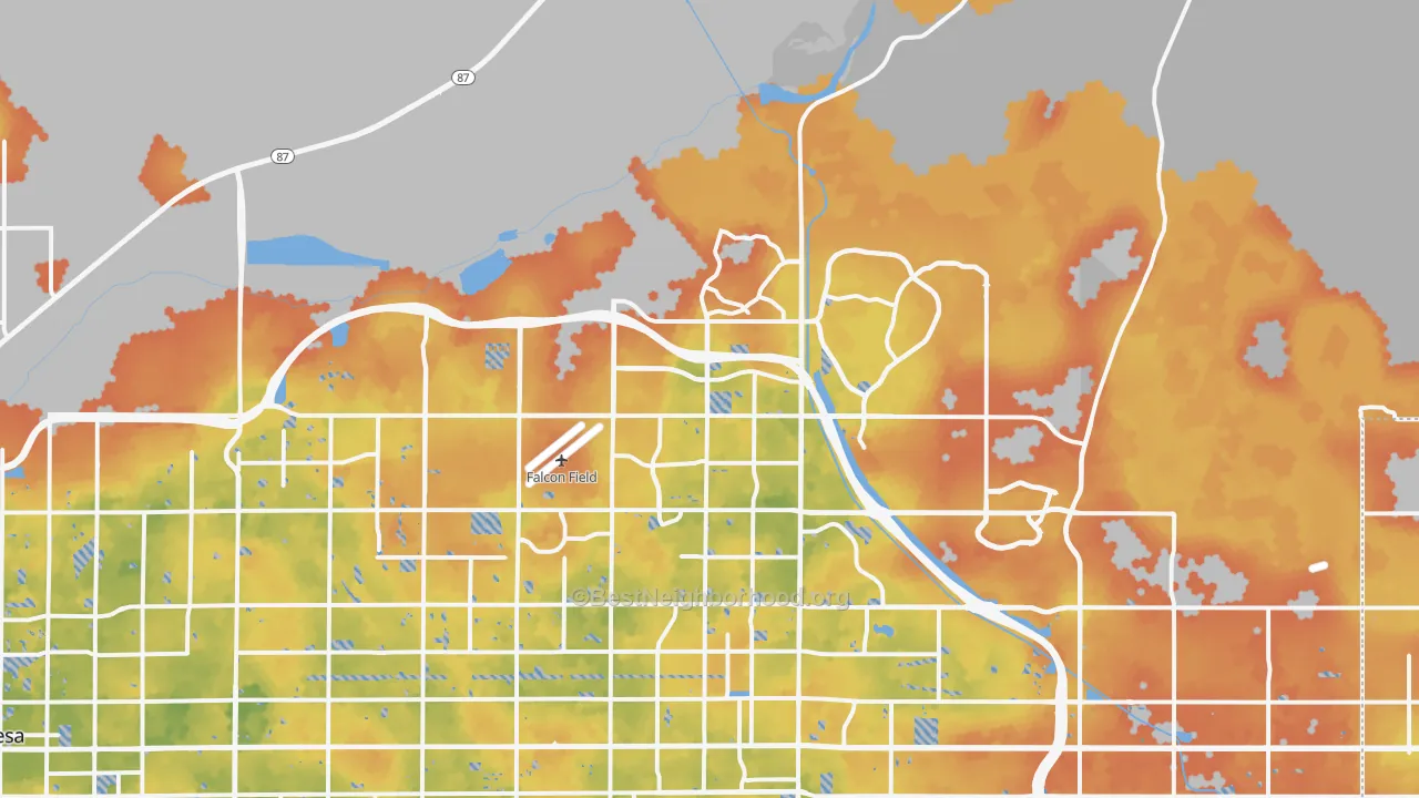 Bike Grade map of 85215, AZ