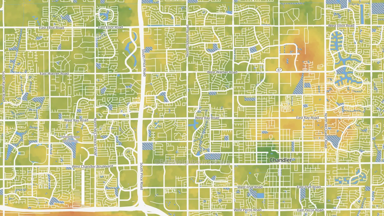 Bike Grade map of 85224, AZ