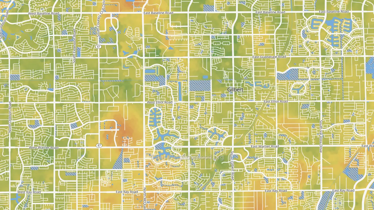 Bike Grade map of 85233, AZ