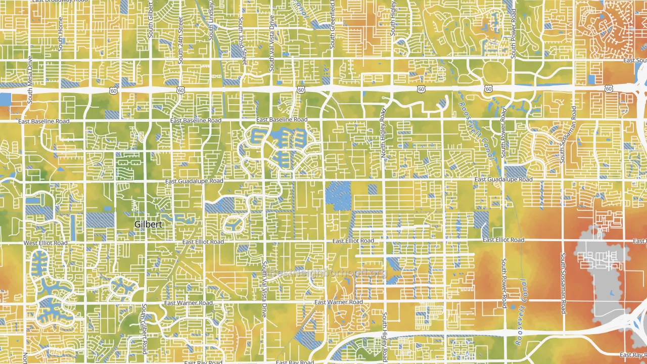 Bike Grade map of 85234, AZ
