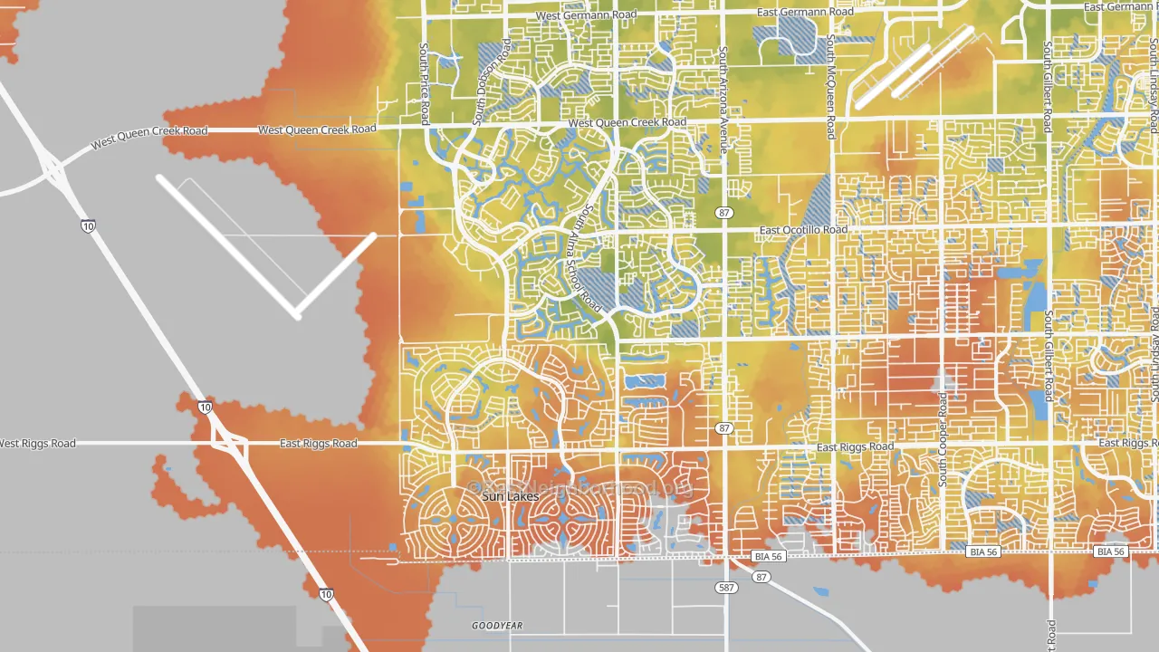 Bike Grade map of 85248, AZ