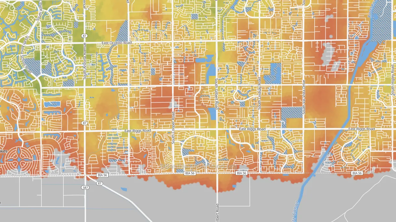 Bike Grade map of 85249, AZ