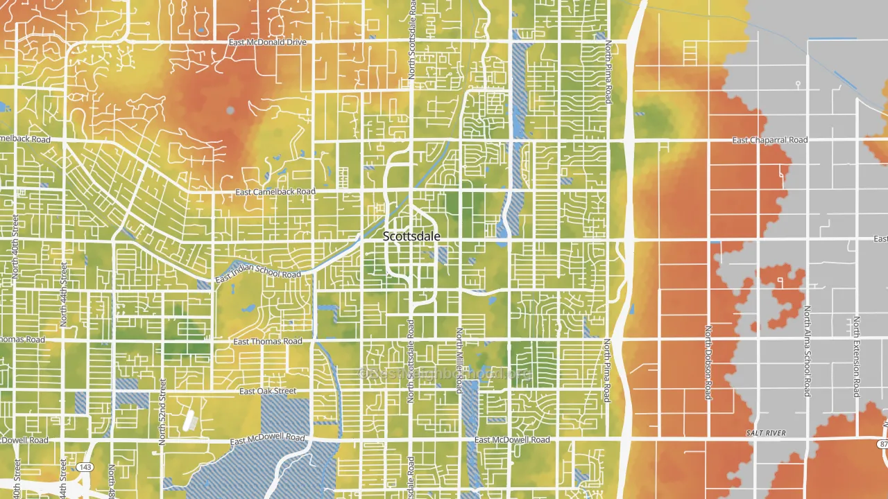 Bike Grade map of 85251, AZ