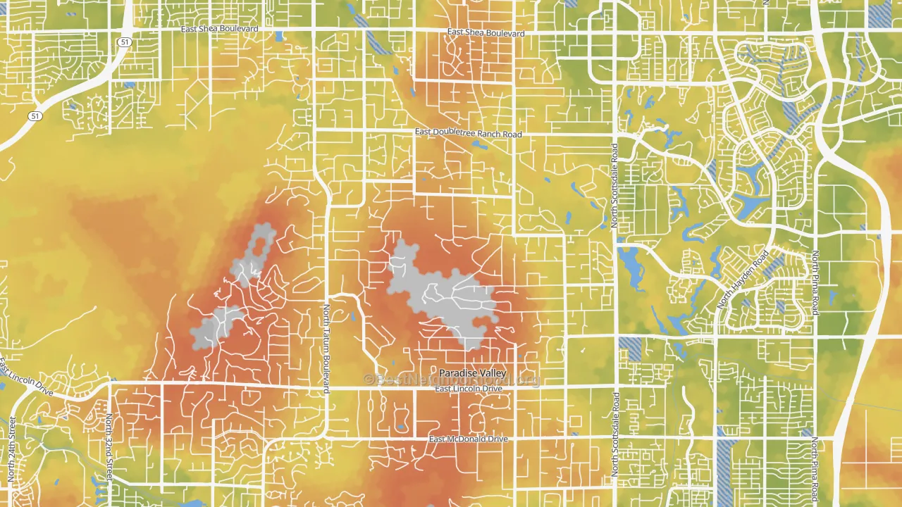 Bike Grade map of 85253, AZ