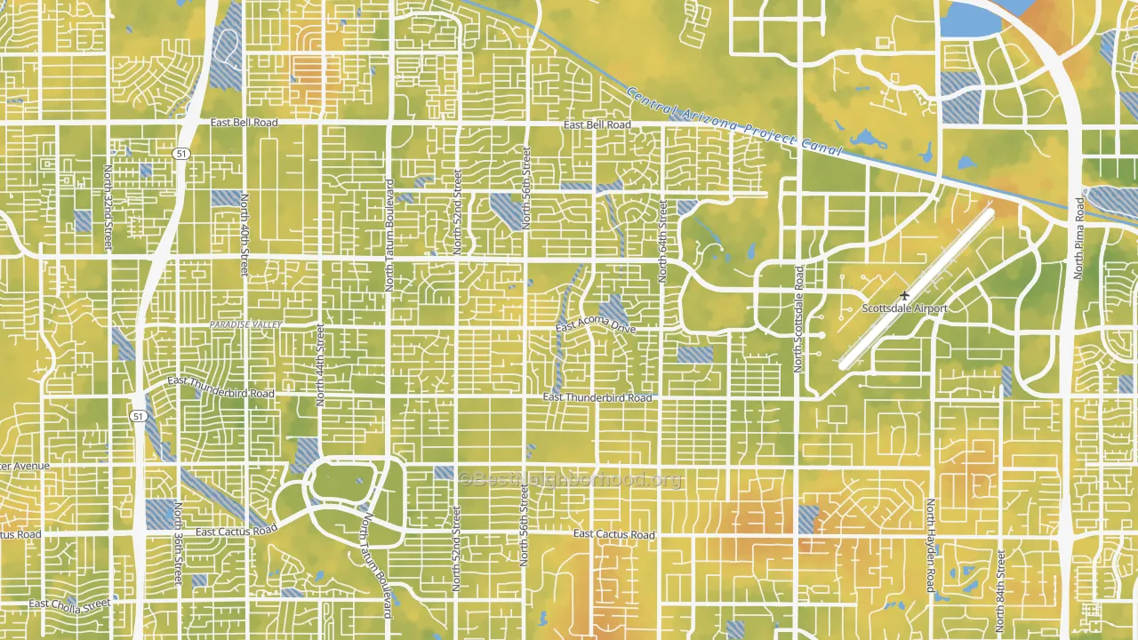Bike Grade map of 85254, AZ