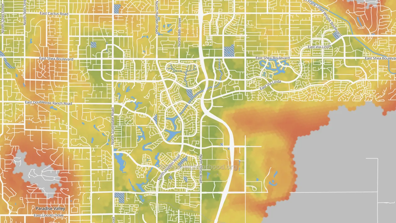 Bike Grade map of 85258, AZ
