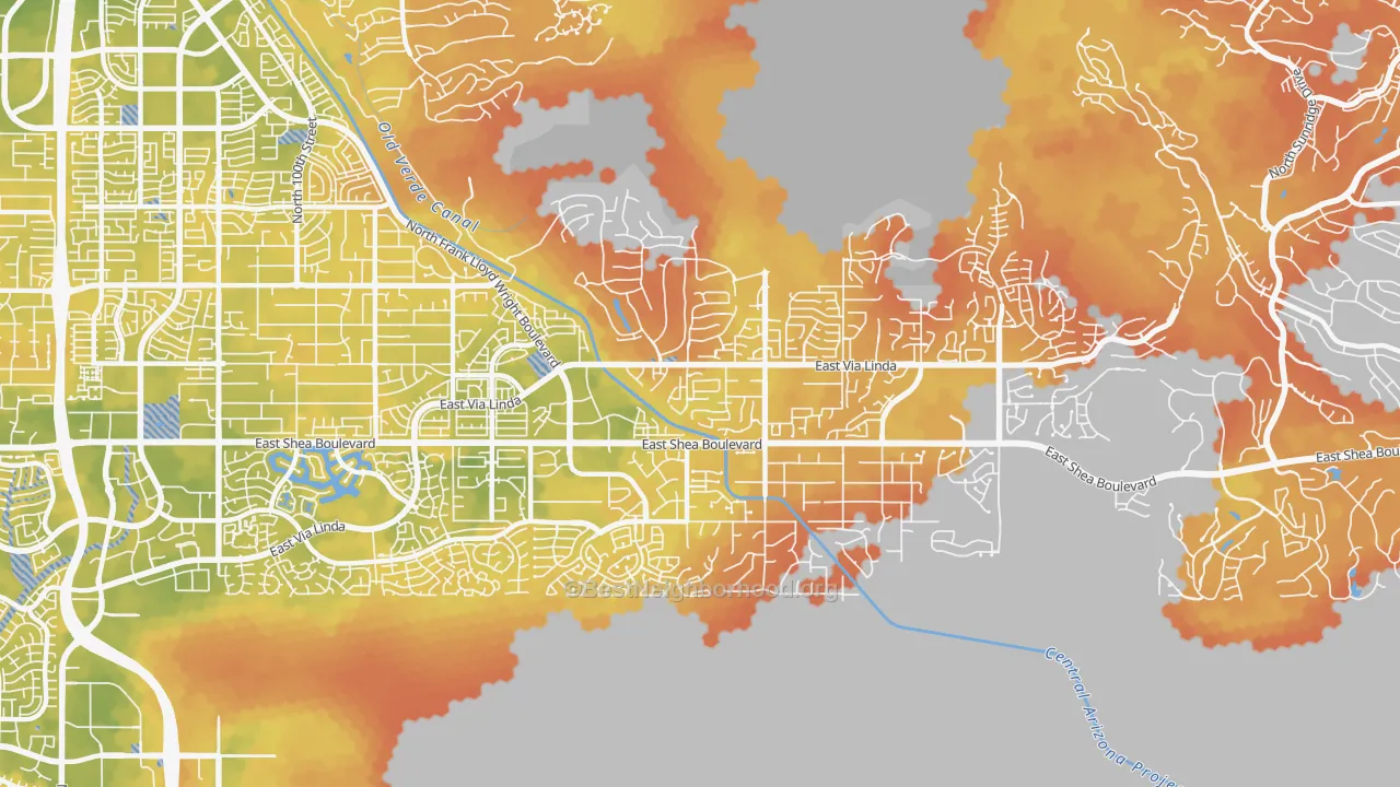 Bike Grade map of 85259, AZ