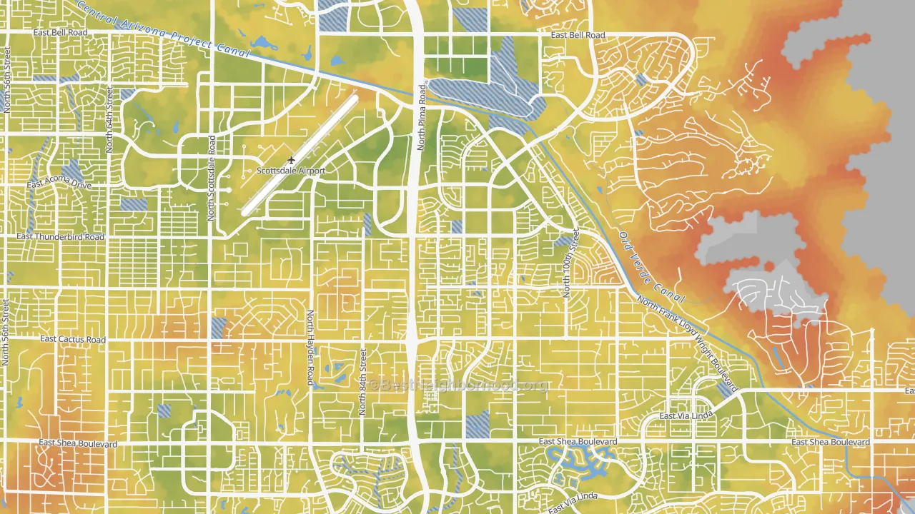 Bike Grade map of 85260, AZ