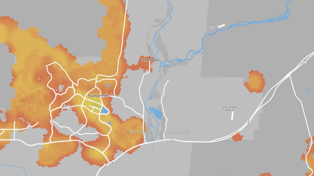 Bike Grade map of 85264, AZ