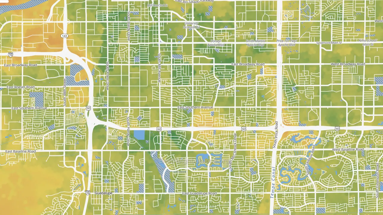 Bike Grade map of 85282, AZ