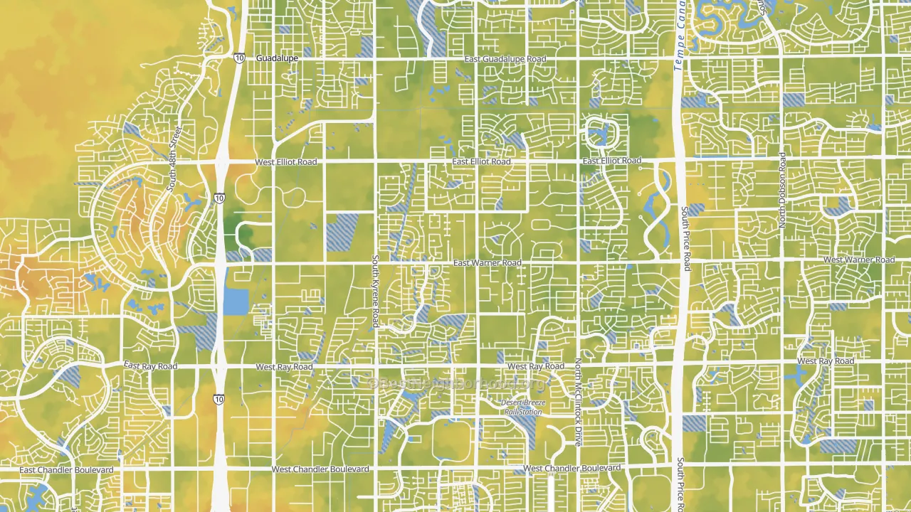 Bike Grade map of 85284, AZ
