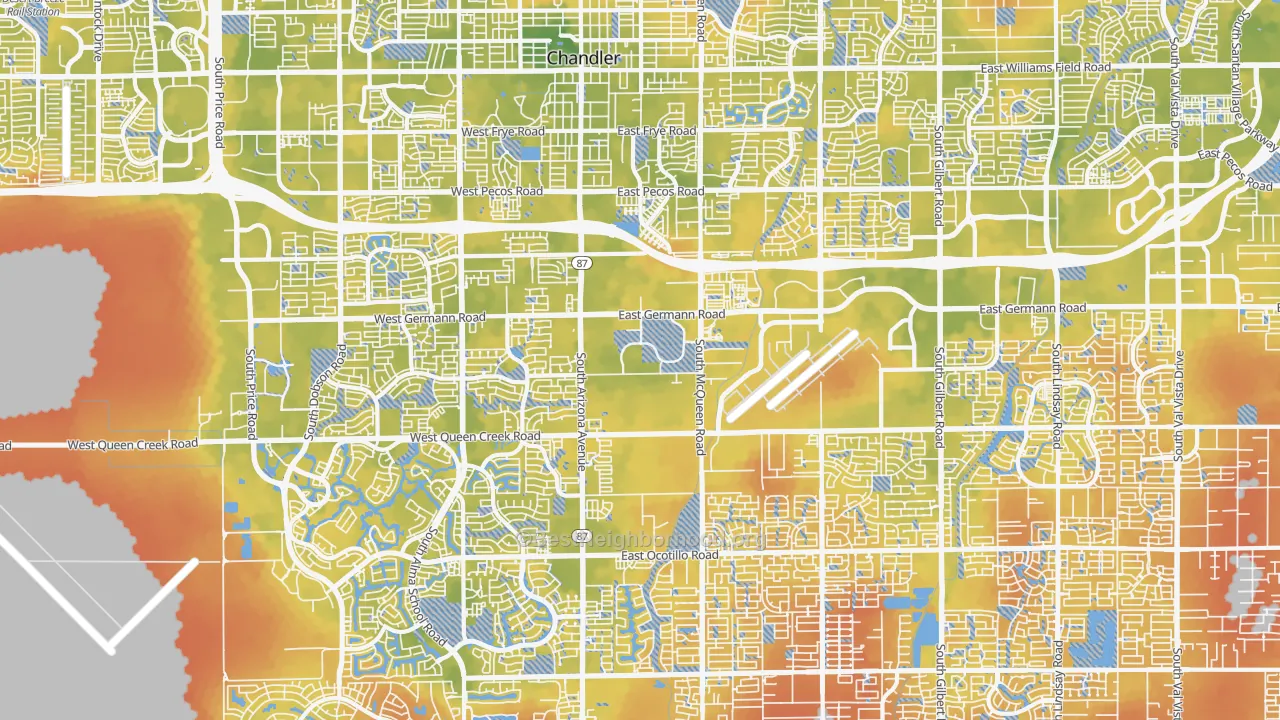 Bike Grade map of 85286, AZ