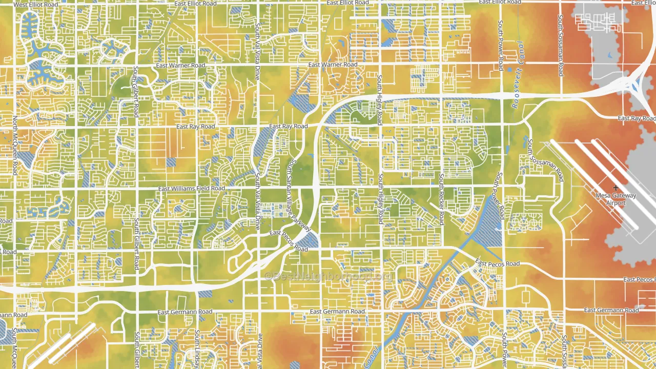 Bike Grade map of 85295, AZ