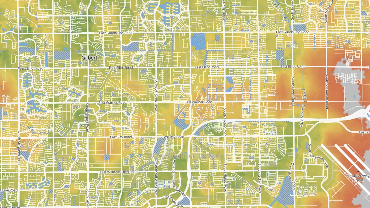 Bike Grade map of 85296, AZ