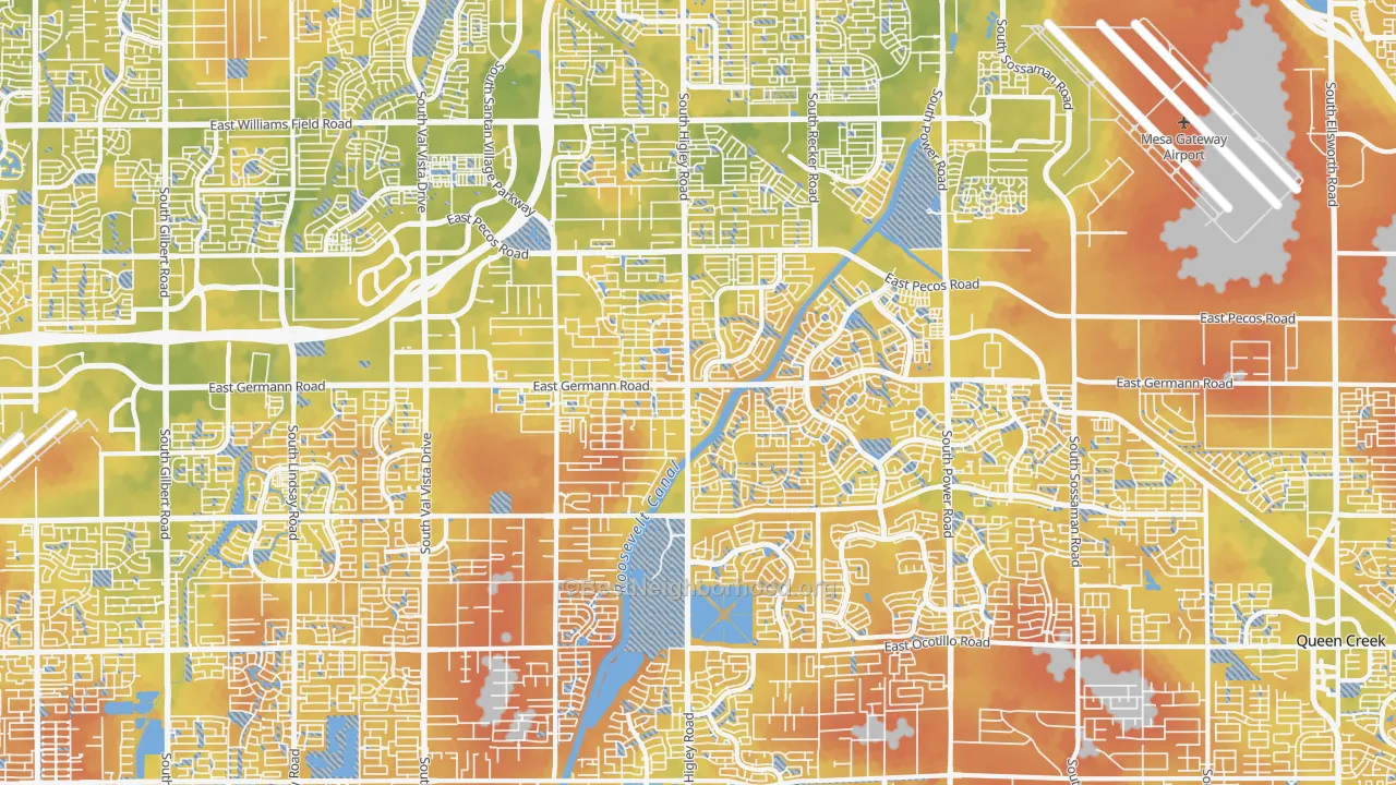 Bike Grade map of 85297, AZ