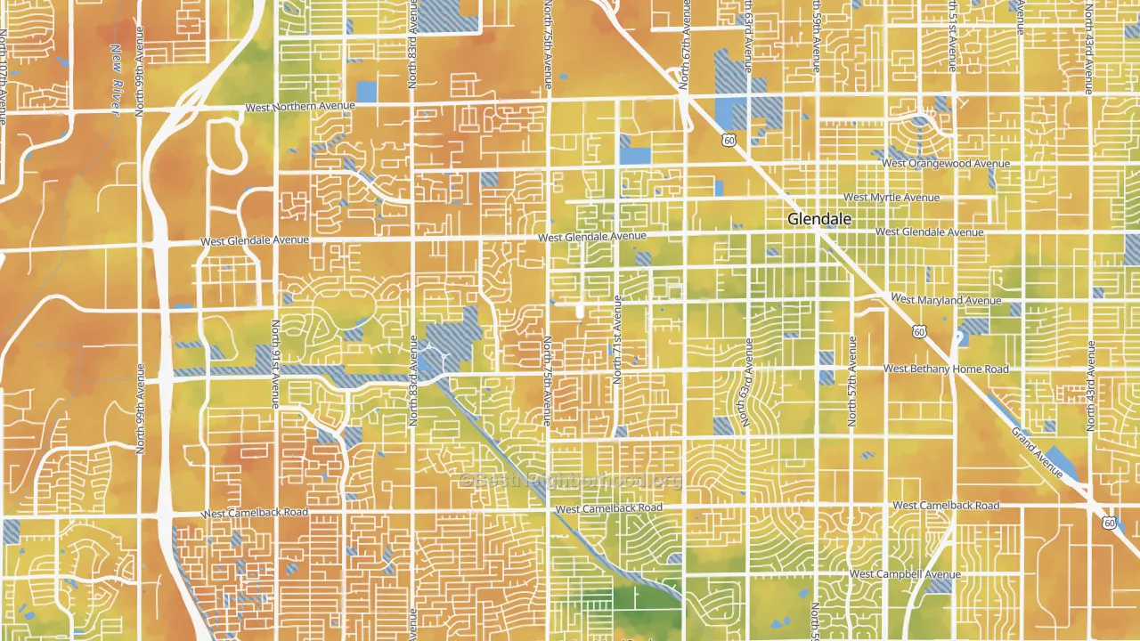 Bike Grade map of 85303, AZ