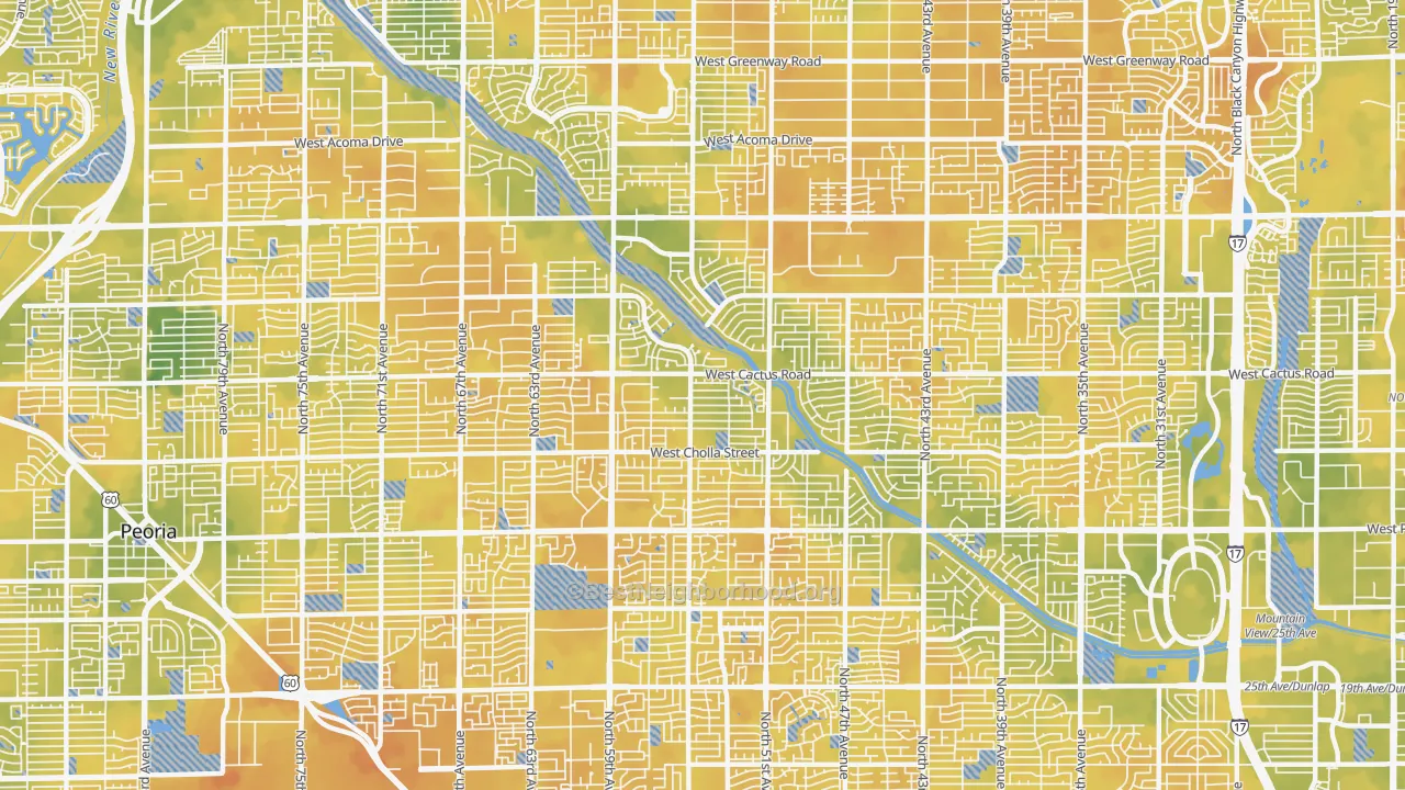 Bike Grade map of 85304, AZ