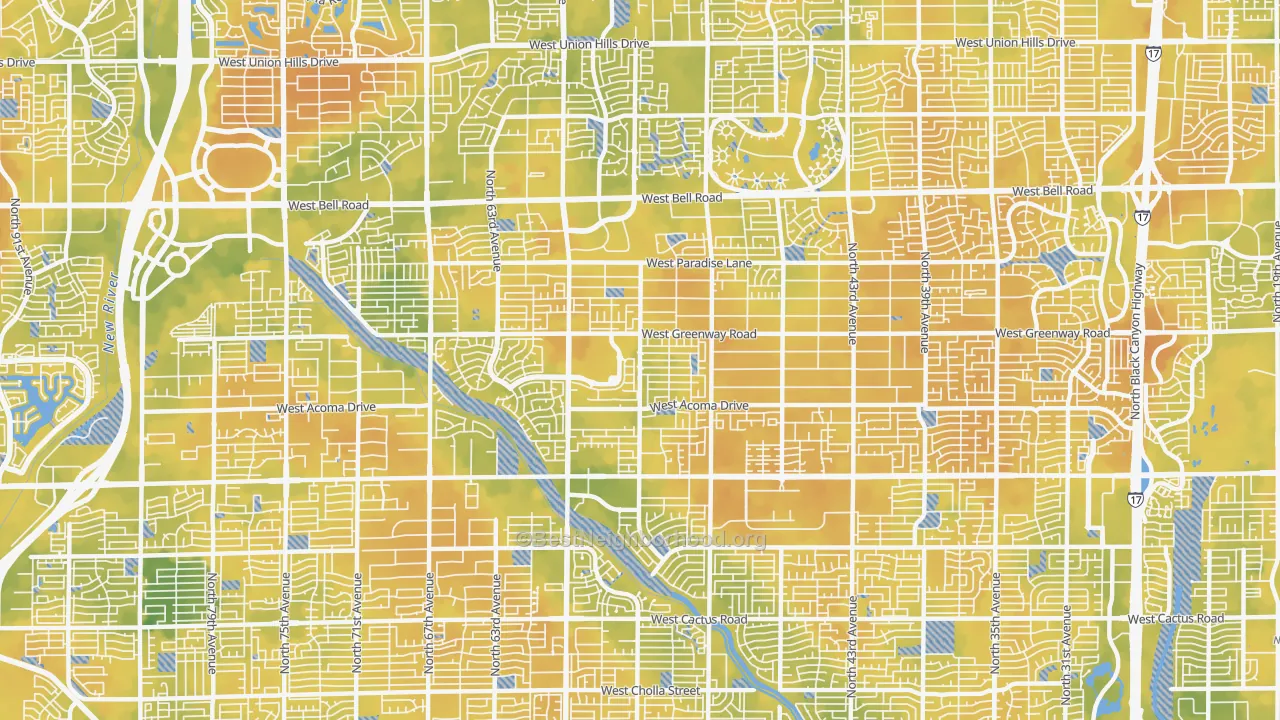 Bike Grade map of 85306, AZ