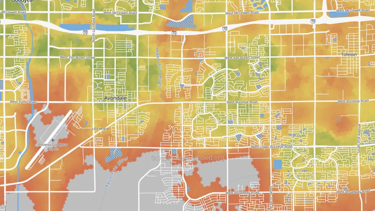Bike Grade map of 85323, AZ