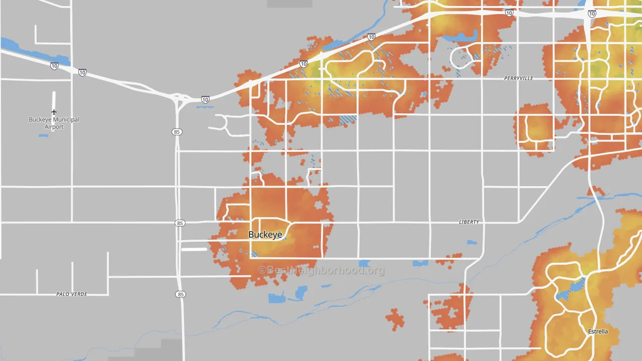 Bike Grade map of 85326, AZ