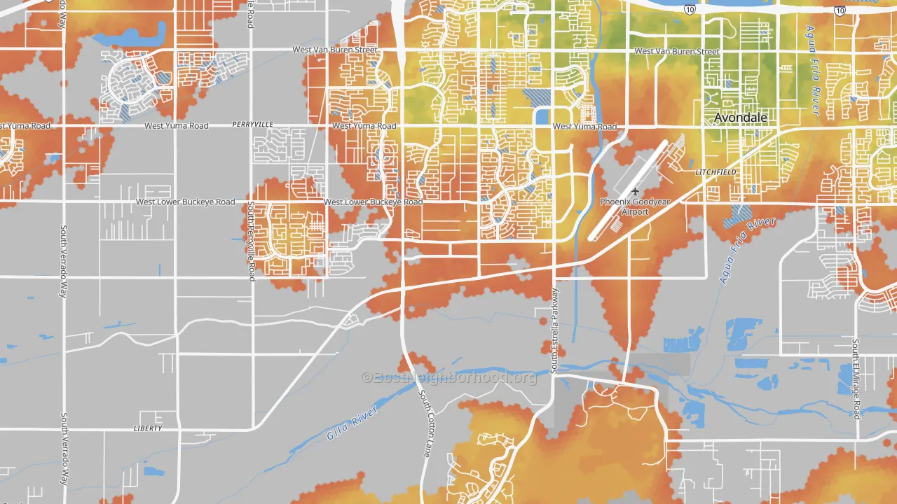 Bike Grade map of 85338, AZ