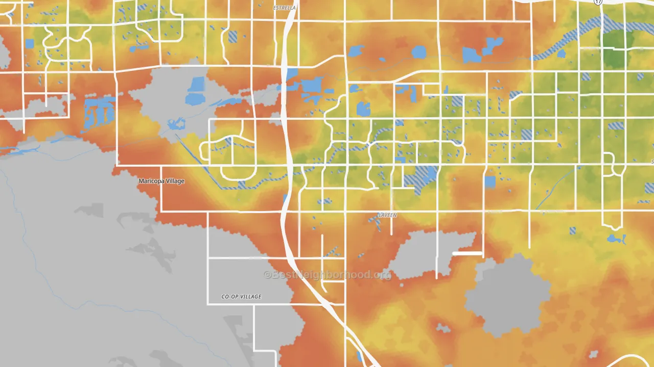 Bike Grade map of 85339, AZ