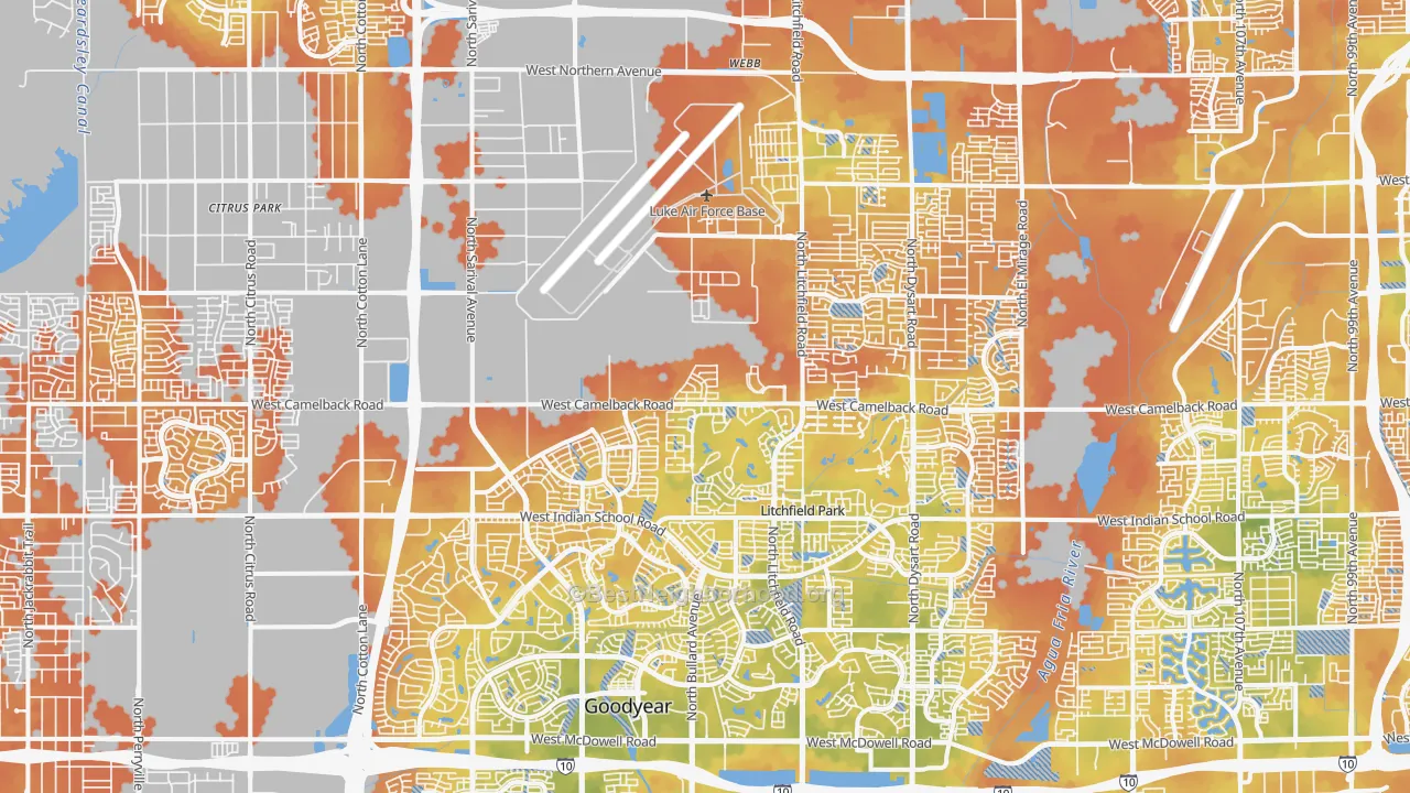 Bike Grade map of 85340, AZ