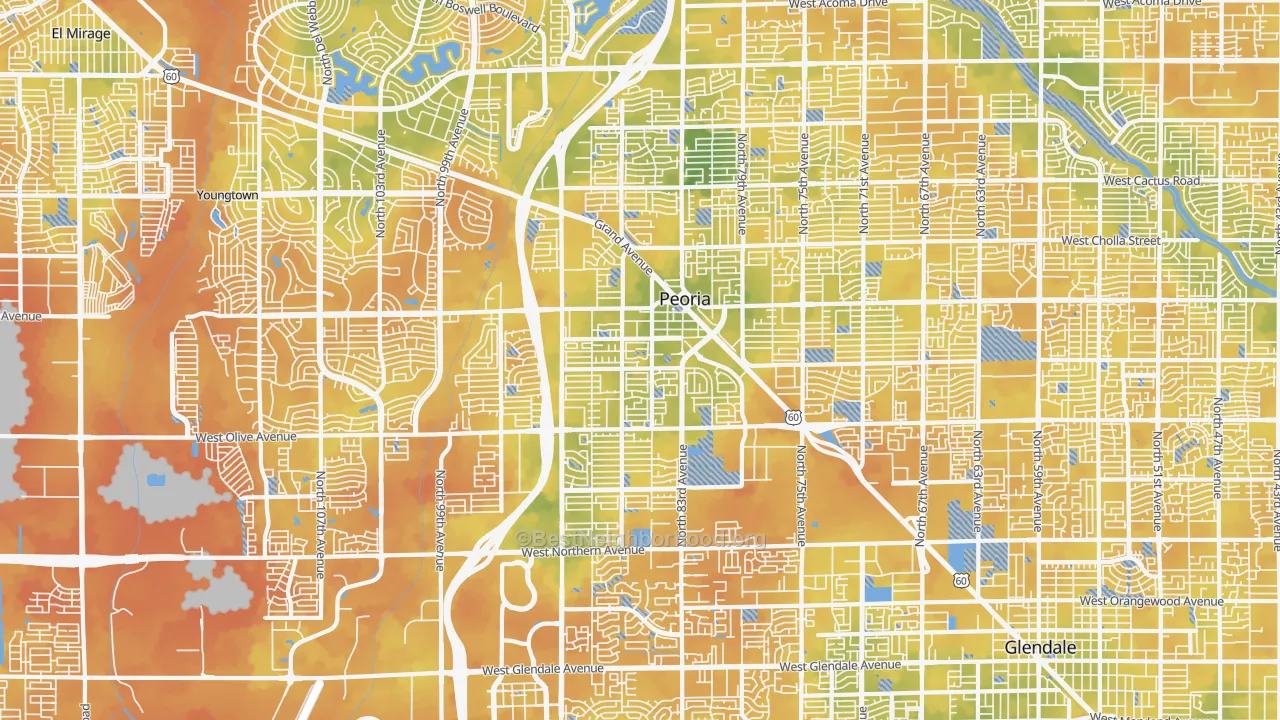 Bike Grade map of 85345, AZ