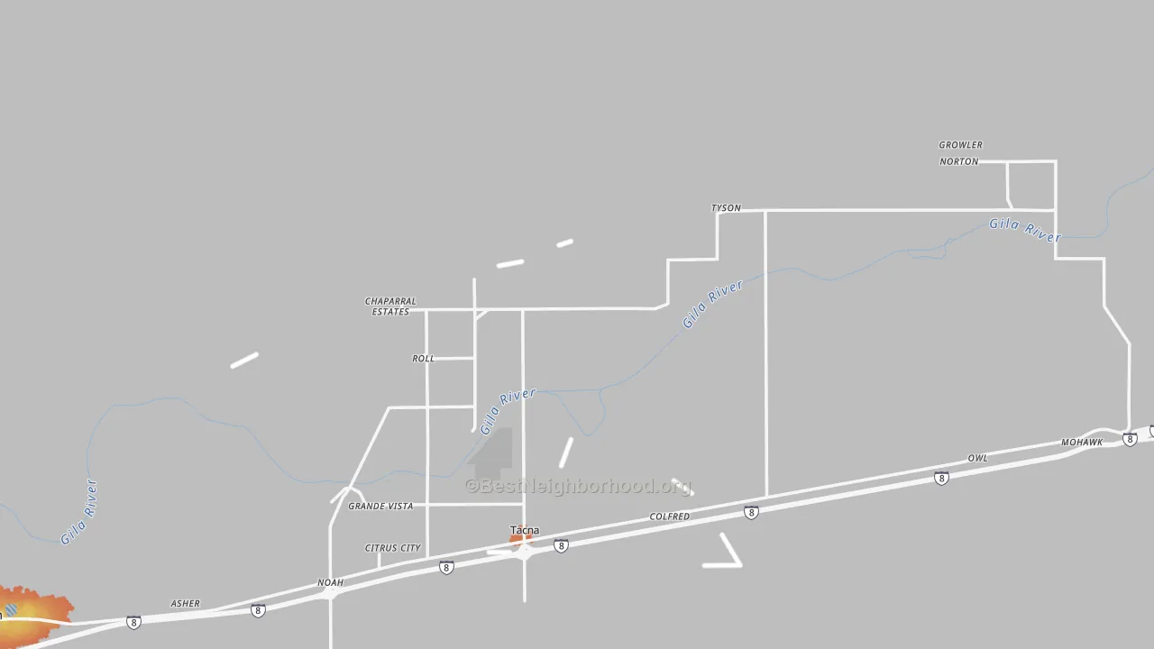 Bike Grade map of 85347, AZ
