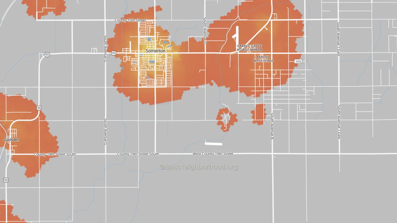 Bike Grade map of 85350, AZ