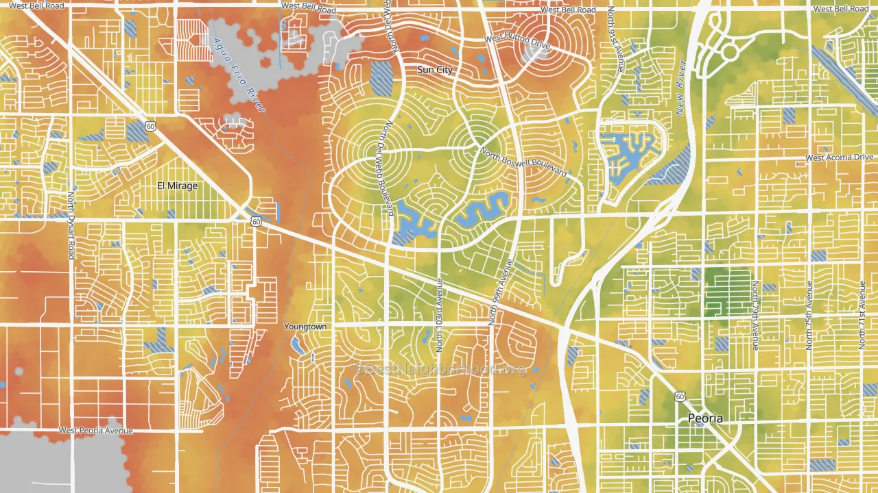 Bike Grade map of 85351, AZ