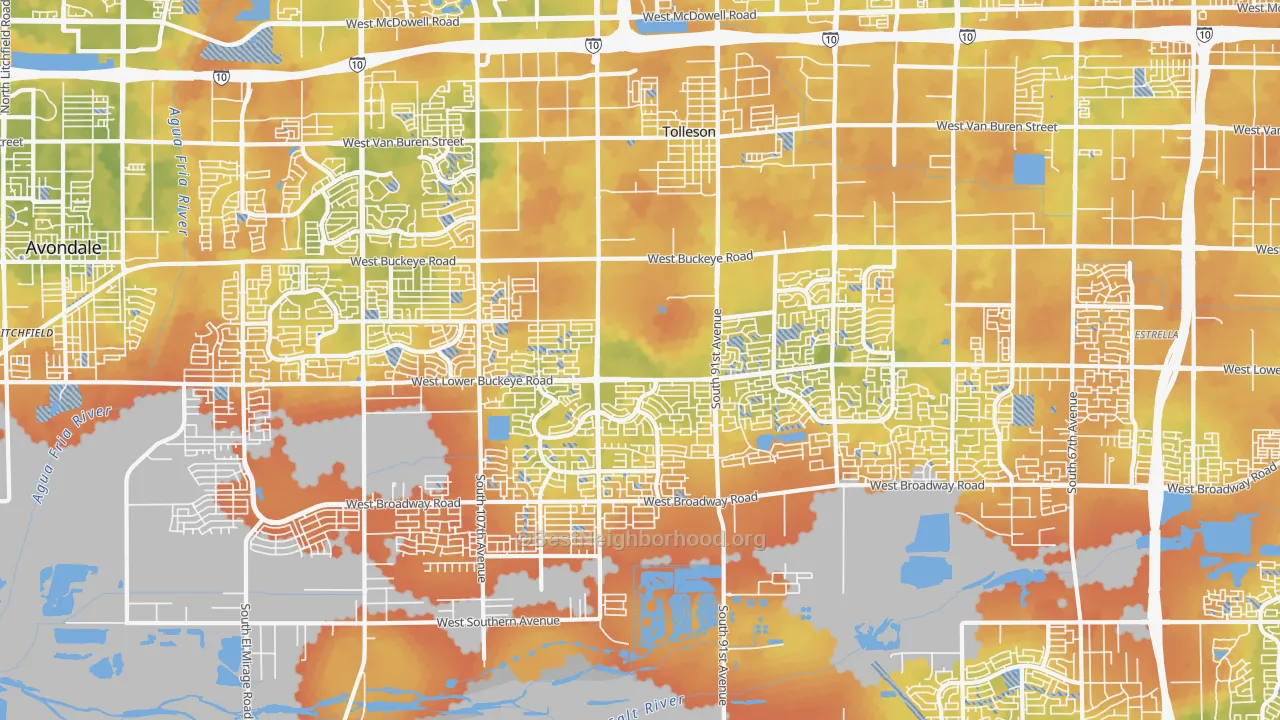 Bike Grade map of 85353, AZ