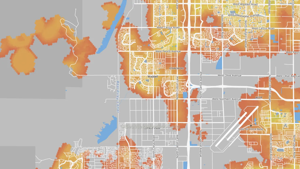 Bike Grade map of 85355, AZ