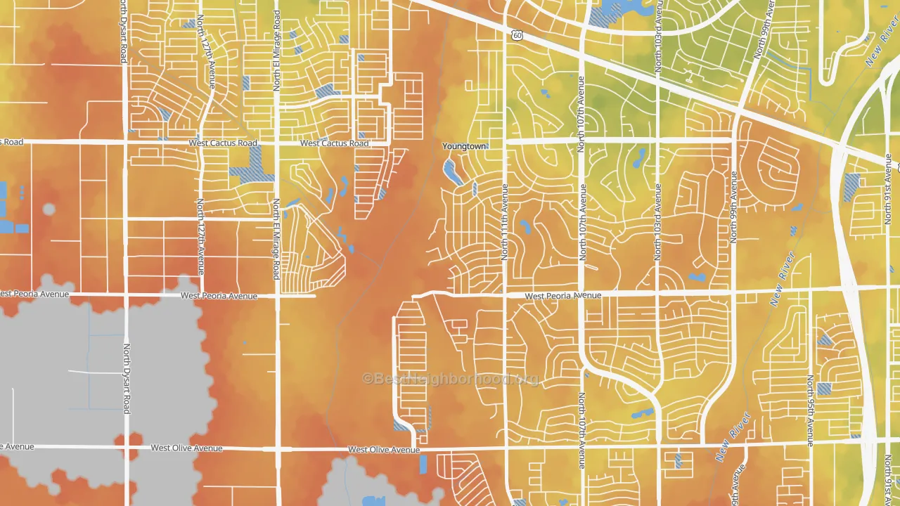 Bike Grade map of 85363, AZ
