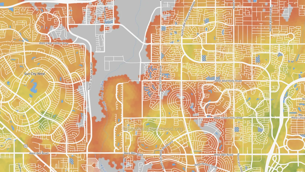 Bike Grade map of 85373, AZ
