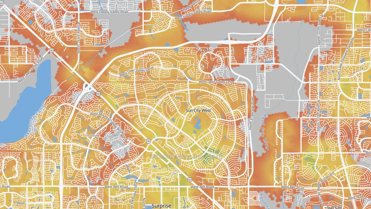 Bike Grade map of 85375, AZ