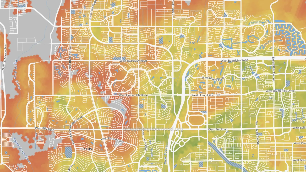 Bike Grade map of 85382, AZ